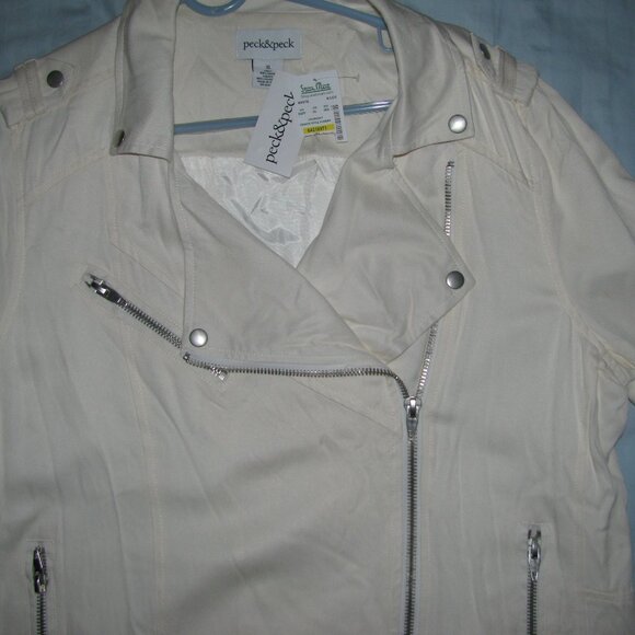 NWT - CREAM JACKET - Quality - Lined with Stylish Zip Up & Accents. SIZE - XL - Picture 2 of 6
